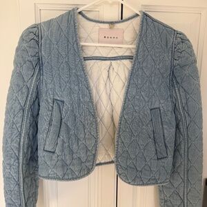 Quilted Denim cropped Jacket Small